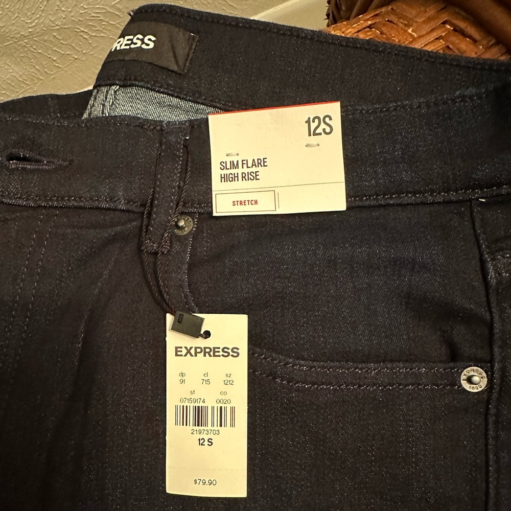 Express Jeans-Slim Flare High Rise Stretch, Size 12S